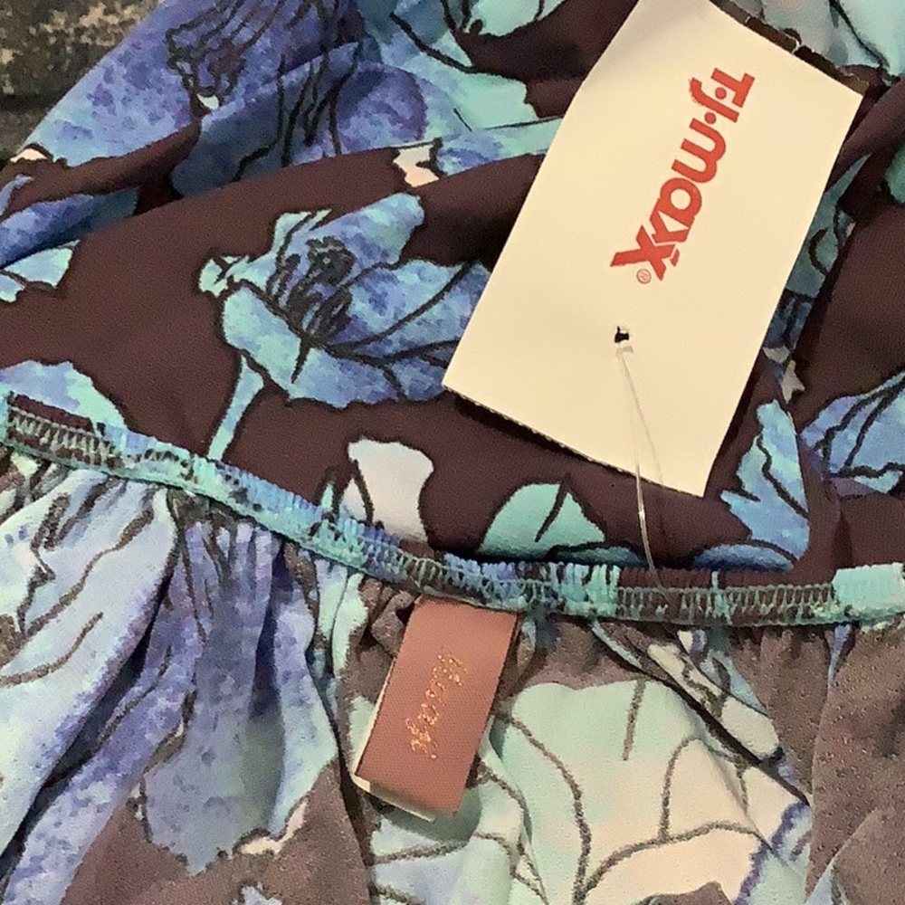 🆕🩱MAAJI Swimwear Ultramarine BoHo Blue Floral Jumpsuit OPEN Back Beach NWOT - Picture 5 of 9